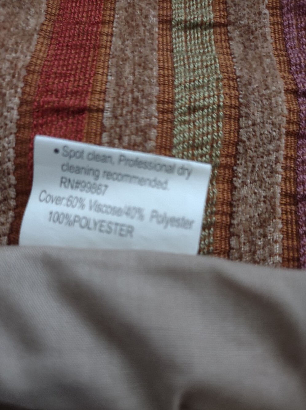 Table Runner Chenille Striped Multi Color - Picture 3 of 7